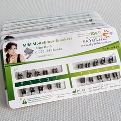 10 Sets Dental Ortho Metal Brackets MIM Monoblock Mini Roth/MBT 022 345 Hooks