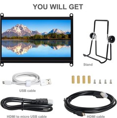 7 Inch Monitor Touch Screen for Raspberry Pi 1024X600 IPS FHD LCD Display USB…