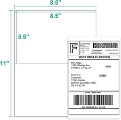1000 8.5″x5.5″ Address Shipping Labels Half Sheet Self Adhesive 2 Per Sheet UPS