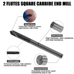 10PCS 90 Degree 2 flute 1/8″ x 1-1/2″ Solid Carbide Chamfer Mills – AlTiN Coated