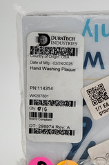 (16 Pack) Duratech PN-114314 Hand Wash Only Sign Adhesive 3M Decal VHB Back