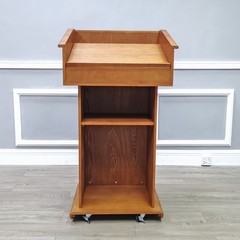26.5×22.2×48″ Deluxe Podium Mobile Embassy Church Puplit Lectern Wood Debate