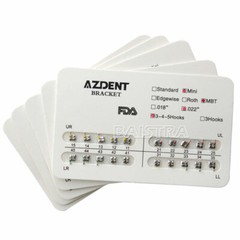 20 X AZDENT Dental Orthodontic Brackets Braces Mini MBT.022 Hooks 3-4-5 Metal