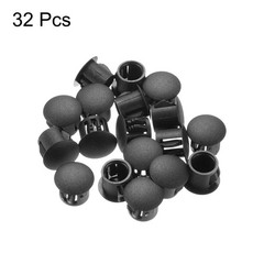 32 PCS 11mm 7/16 Inch Black Plastic Hole Plugs Flush Panel Insert End Cap