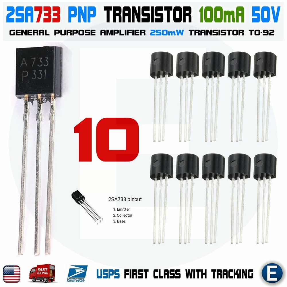 10pcs 2SA733 Amplifier NEC TO-92 Transistor A733 A 733 PNP