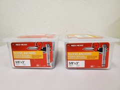 *90 TOTAL* Red Head 3/8 in. x 3 in. Zinc-Plated Steel Hex Head Sleeve Anchors