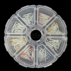 200pcs Dental Glass Fiber Posts Teeth Restorative Screw Straight Endo Post Set