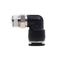Push to Connect Fittings Elbow 3/8” Tube OD to 1/4” NPT Male Thread Black 5Pcs