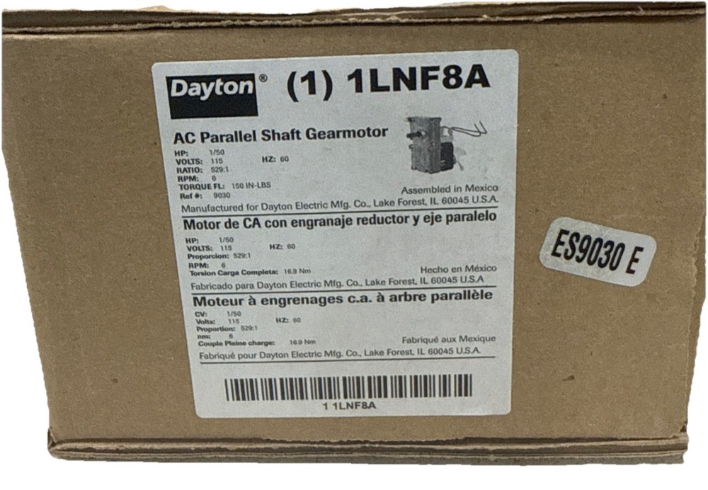 Dayton – AC Parallel Shaft Gear Motor – 1LNF8A