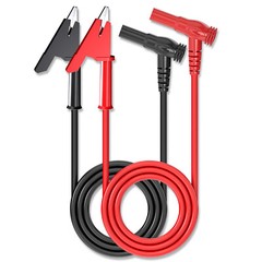 Multimeter Test Lead Banana Plug Right Angle to Alligator Clip Soft Wire