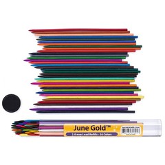 June Gold 36 Colored 2.0 mm 1 Count (Pack of 74), 36 Unique Colors + Refills