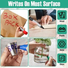 32 PCS Jumbo Permanent Markers Bulk Large Chisel Tip Waterproof Multicolor