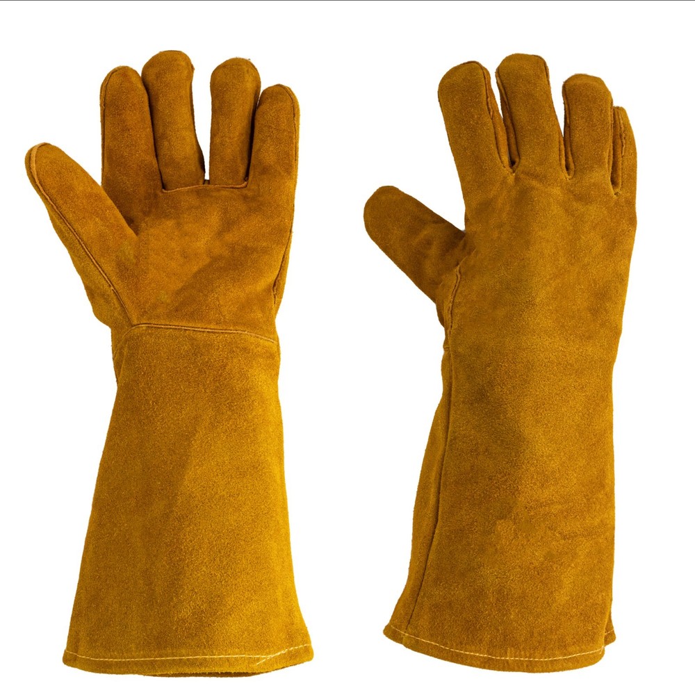 Heat Resistant Welding Gloves Leather Safety Gloves for Work Construction Large
