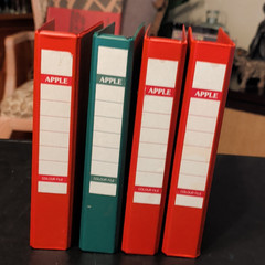 Apple Colour File Storage Binder Lot Red & Green Vinyl 1/2in Round Ring 100