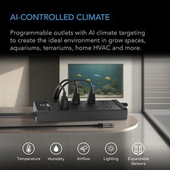 Outlet AI Environment Controller, AI Targeting Individual Control 8-Plug, 1800W