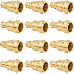WHK 12 Pack 1/2″ Press Pro press x 1/2″ PEX Adapter Crimp Fittings Brass Couplin