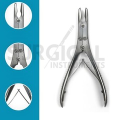 Double Action Bone Rongeur 6″ 15cm SLIGHT ANGLED JAW Surgical ENT German Grade
