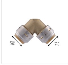 SharkBite MAX UR256A, 3/4-in. x 3:4-in. Push-to-Connect 90-Degree Elbow Fitting