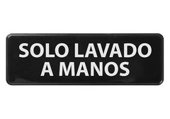 Winco SGN-366 9″ x 3″ –Hand Wash Only– Signage in Spanish/Español