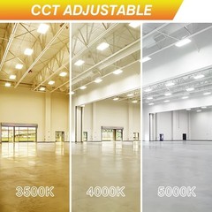 2 Pack 300W LED Linear High Bay Light 45000LM Adjustable 3000K~5000K Commercial