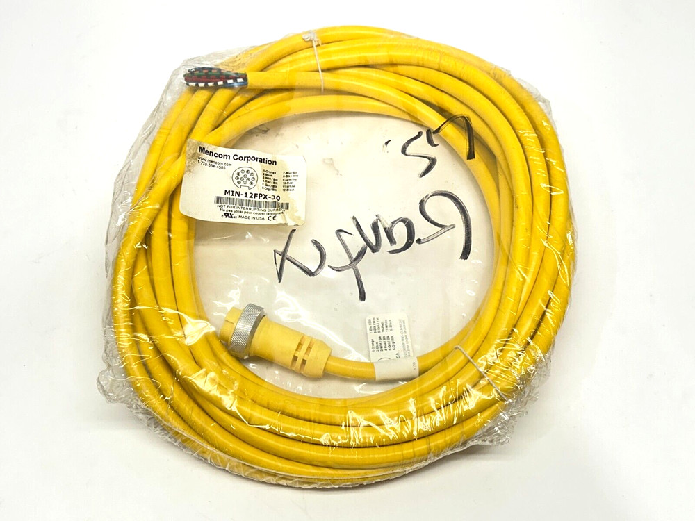 Mencom MIN-12FPX-30 MIN Cordset Size III Female 1-1/8″ 12 Pole 30ft
