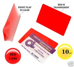500/pack Red 1 side Business Card Laminating Pouches 2-1/4 x 3-3/4 Hot 10 Mil