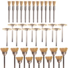 45PC Brass Wire Brush Set for Rust Removal and Polishing Compatible with Rotary