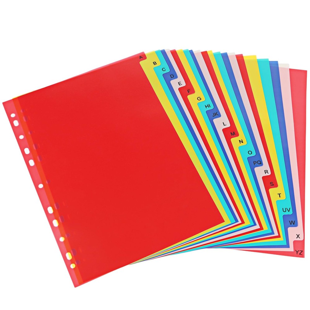 A-Z Plastic Binder Dividers 21 Tab, Alphabet Dividers with Tabs for 3 Ring, M…