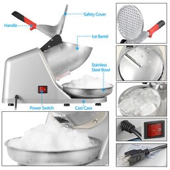 300W Electric Snow Cone Crusher Maker Machine 143lbs Commercial Ice Shaver
