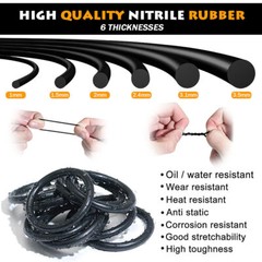 6.0mm Cross Section Nitrile Rubber O-Rings Seals 17mm – 490mm OD O Ring Sealing