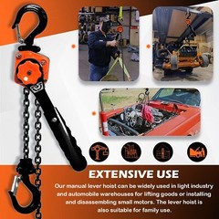 Mini Lever Chain Hoist 1/2 Ton 1100 Lbs Lever Hoist 5 Ft Ratchet Chain Puller Ho