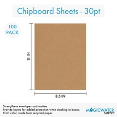 100 Sheets Chipboard 8.5 x 11 inch – 30pt Medium Weight Brown Kraft Cardboard