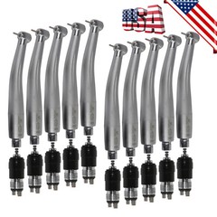 10 Pcs NSK Style Dental High-speed Turbine Handpiece Push Button 4-Hole Coupler