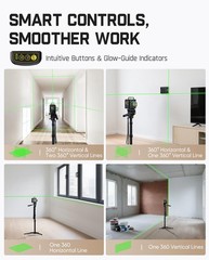 Fanttik D12 Ace Laser Level 360 Self Leveling 3X360 Rechargeable 3D Green Cross