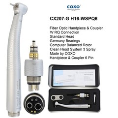COXO Dental Fiber Optic High Speed Handpiece CX207-G KAVO NSK Coupler 4 6 Hole