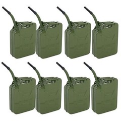 8 Pack 5 Gallon 20L Jerry Can Gas Gasoline Can with Smooth pouring Spout Green