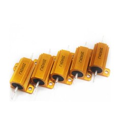 25W Watt High Power Gold Aluminum shell Wirewound Metal Resistor 0.01-5000Ω 1 PC