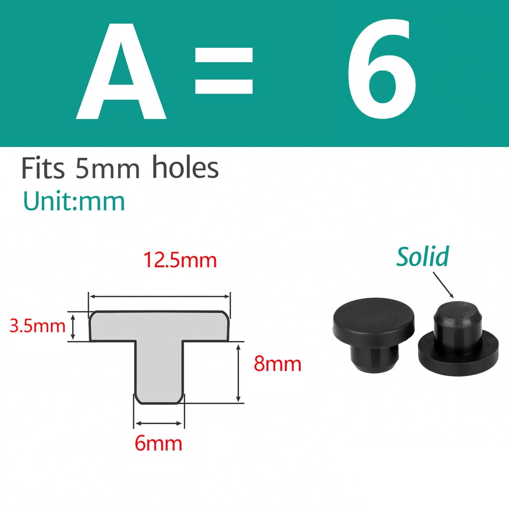 Black Silicone Rubber Round Hole Plugs Blanking End Cap Tube Pipe Insert Bung