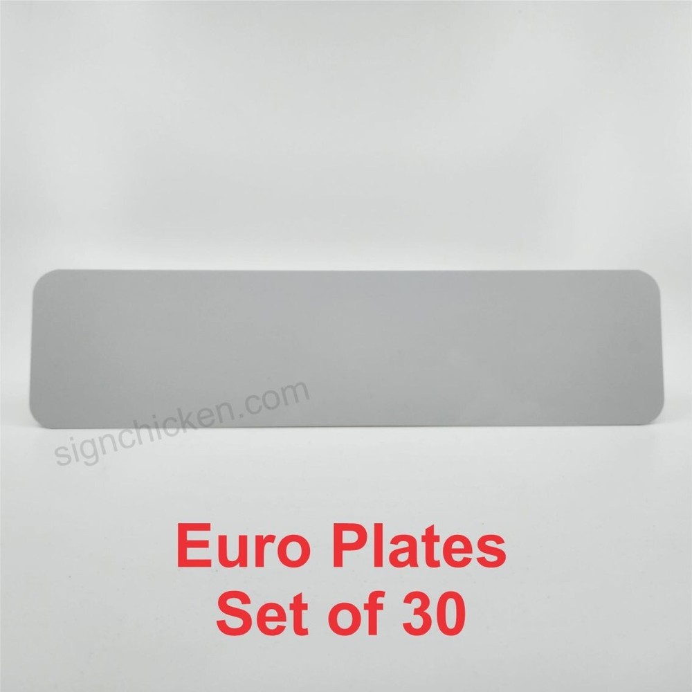 30 Pieces, Aluminum EUROPEAN LICENSE PLATE BLANKS, for SUBLIMATION 4.5″ x 20.5″