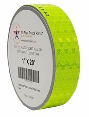 Fluorescent Yellow Green Reflective Tape Conspiciuity Safety Night 1″/2″ Wide