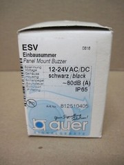 AUER 812510405 Black ESV Panel Mount Buzzer 12-24Vac/DC IP65 80dB