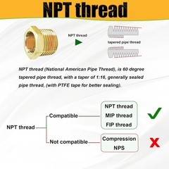 3/4″ Male to 3/8″ Female Brass Reducer Bushing, Versatile NPT Adapter Set of 2