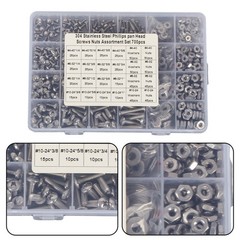 700Piece Nuts and Bolts Assortment Kit 4-40 #6-32 #8-32 #10-24 Phillips Pan Head