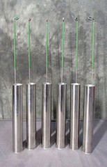 Set of 6 Cryogenics LN2 Spare Canisters; 1.7″ OD x 11″ Deep