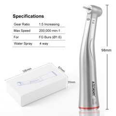 AZDENT Dental Surgical 1:5 Increasing Electric LED Contra Angle Handpiece USA