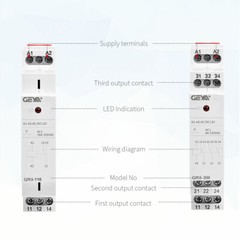 GEYA Auxiliary Relay AC/DC12V Electromagnetic Relay 8A/16A SPDT Module Relay