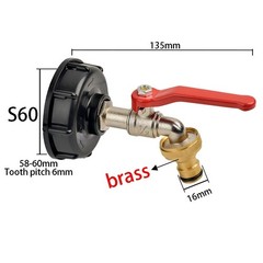 275-330 Gal IBC Tote Water Tank Hose Adapter 3 Sizes Brass Valve Connector