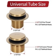 Brushed Gold Tip Toe Tub Drain Trim Kit with One Hole Overflow