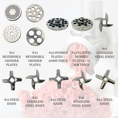Cutlery Mania Meat Grinding Plate by Salvinox (#22 1/8 Hubbed Plate) (22SP1-8SS)