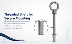 Marine T316 Stainless Steel 5/16″ x 2-5/16″ Shoulder Eye Bolt 800 Lbs WLL